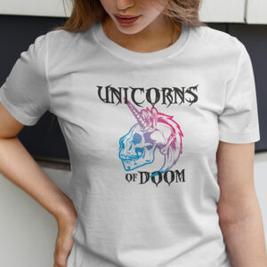 Debbie & Freddie - Unicorns of Doom fake band t-shirt