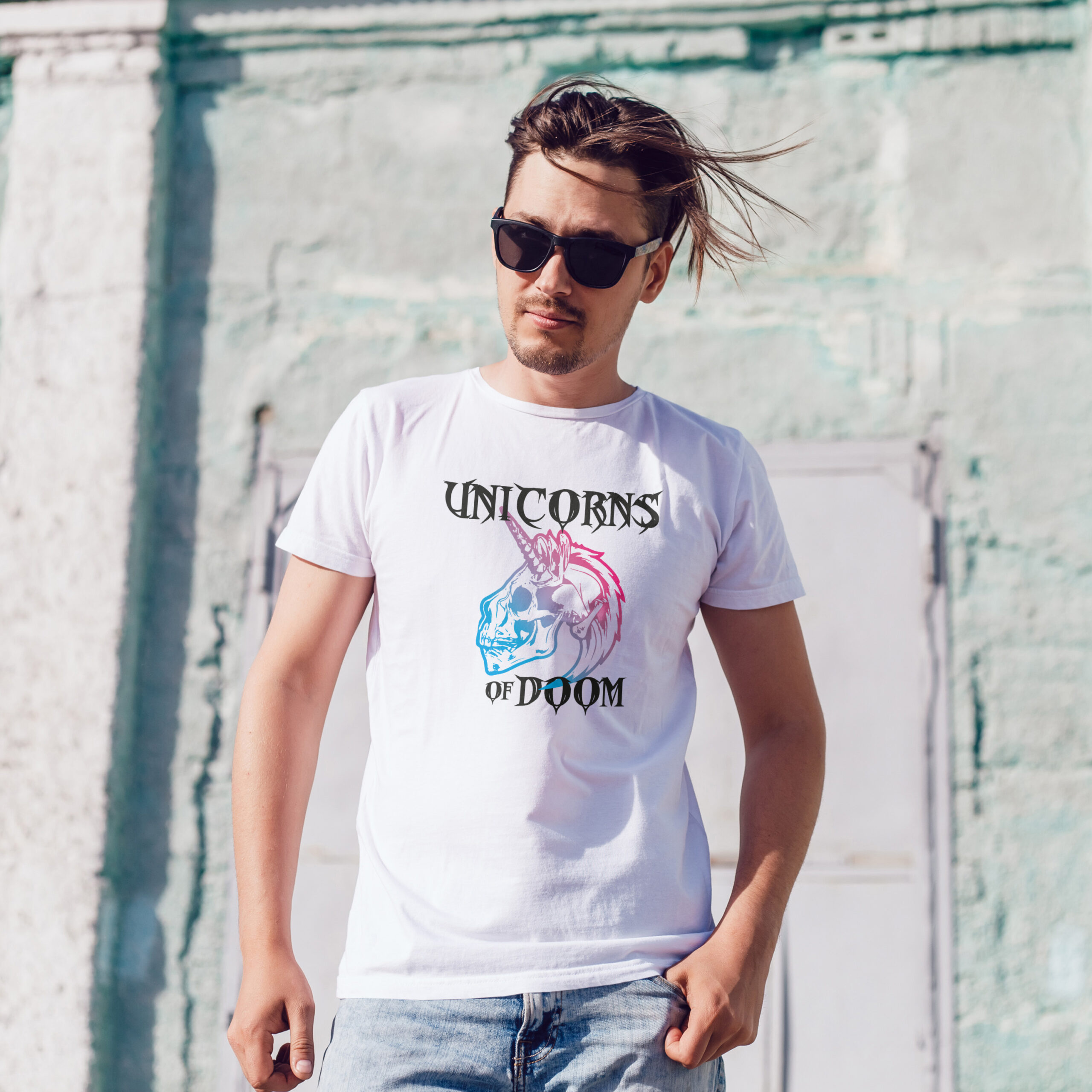 unicorns-of-doom -color2- Debbie and Freddie Debbie & Freddie - Unicorns of Doom fake band t-shirt
