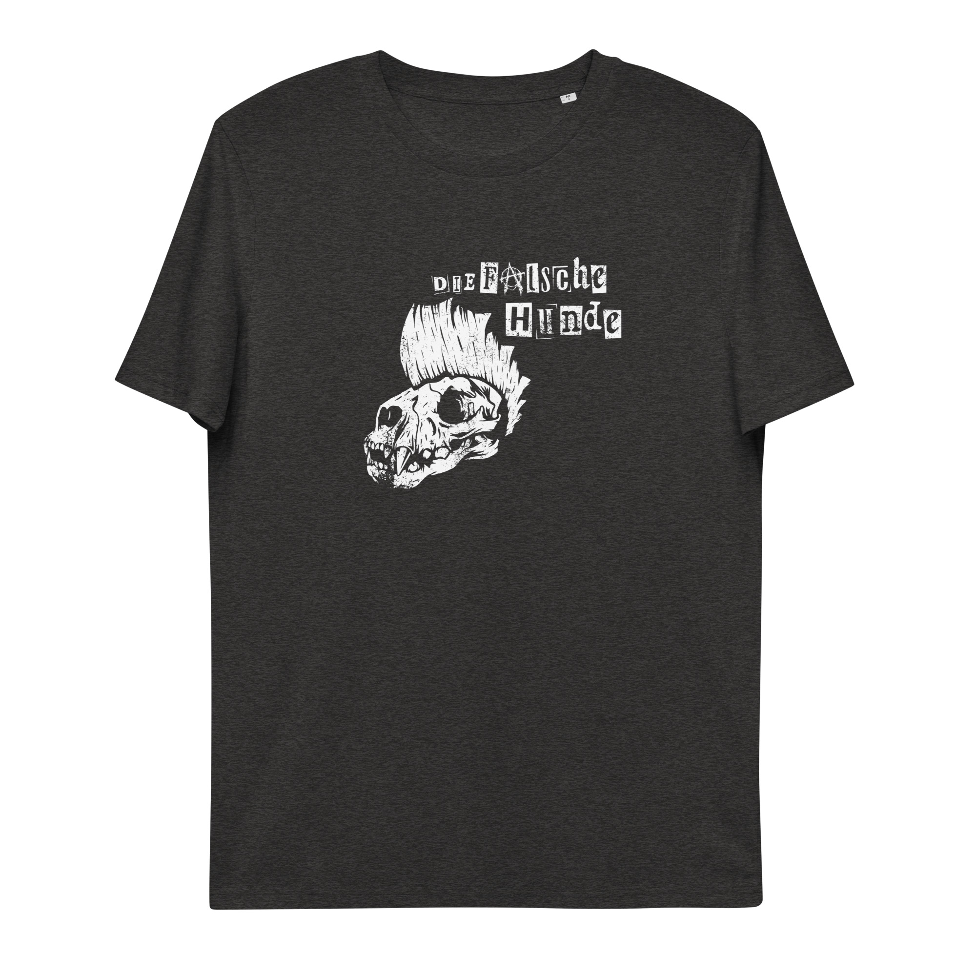 unisex-organic-cotton-t-shirt-dark-heather-grey-front-64aff72c52fc8.jpg Debbie & Freddie - Die Falsche hunde fake band t-shirt