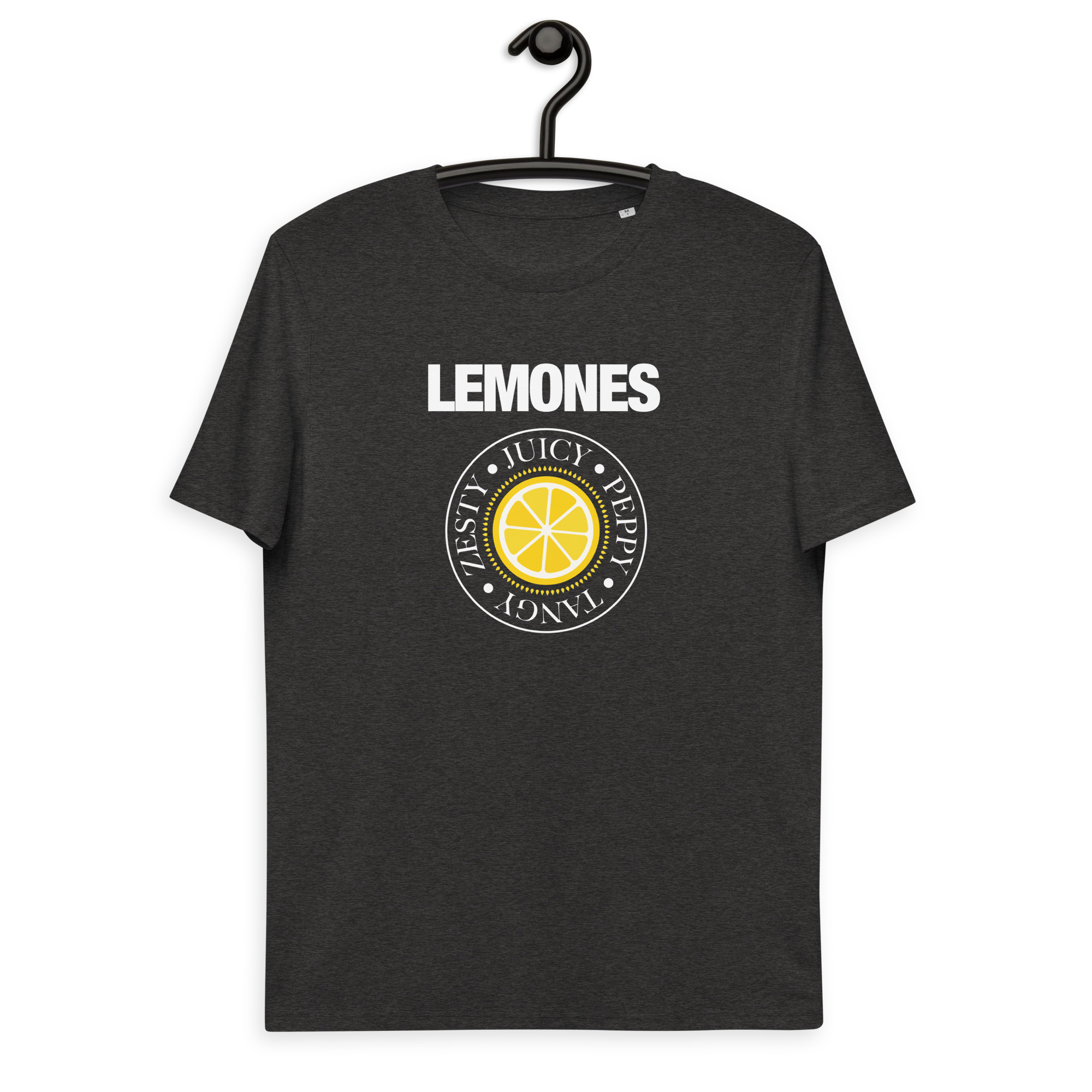 unisex-organic-cotton-t-shirt-dark-heather-grey-front-64b623df21ac8.jpg Debbie & Freddie - The Lemones - fake coverband t-shirt