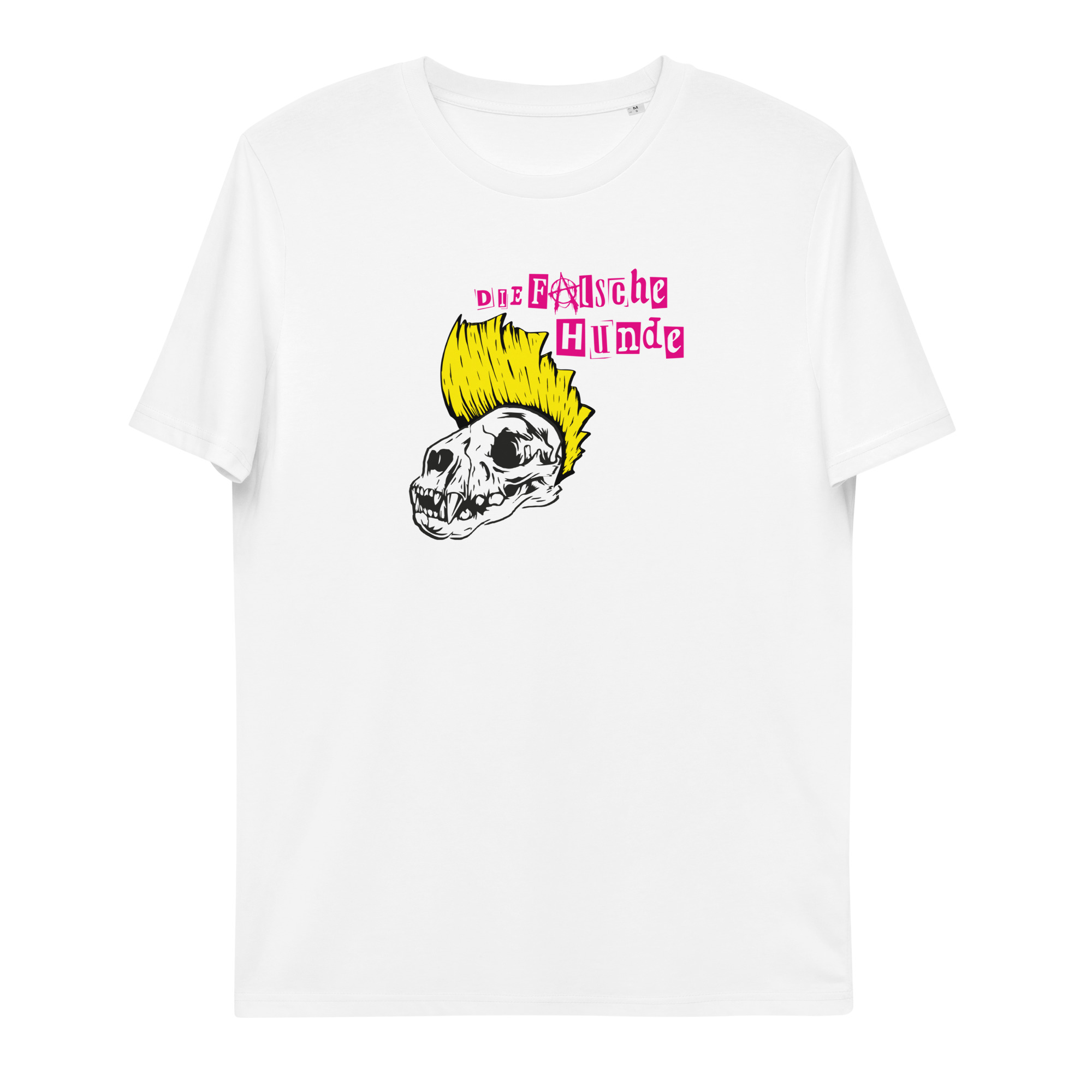 unisex-organic-cotton-t-shirt-white-front-64aff7b13ac91.jpg Debbie & Freddie - Die Falsche hunde fake band t-shirt
